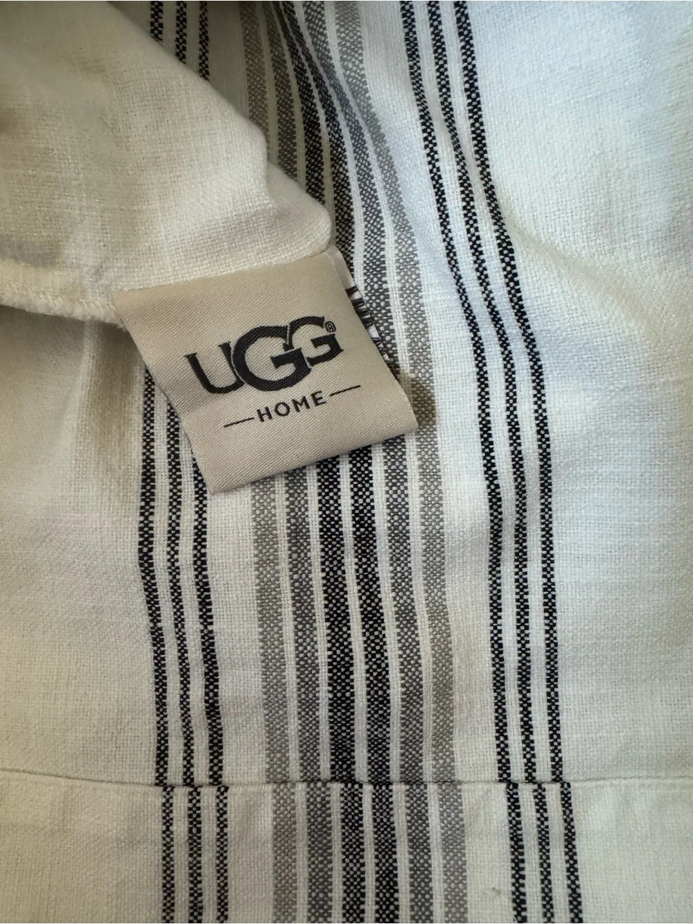 Ugg Duvet Cotton White with Grey and Black Stripe Duvet Cover King size